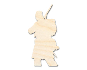 Unfinished Wood Aiming Soldier Shape | DIY Craft Cutout | up to 46" DIY