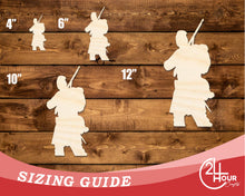 Load image into Gallery viewer, Unfinished Wood Aiming Soldier Shape | DIY Craft Cutout | up to 46&quot; DIY
