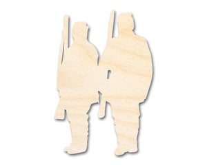 Unfinished Wood Two Soldiers Shape | DIY Craft Cutout | up to 46" DIY