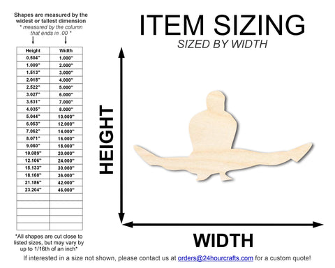 Unfinished Wood Gymnast Press Up Shape | DIY Craft Cutout | up to 46" DIY