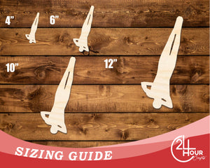Unfinished Wood Gymnast Flip Shape | DIY Craft Cutout | up to 46" DIY