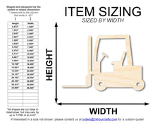 Load image into Gallery viewer, Unfinished Wood Fork Lift Shape | DIY Craft Cutout | up to 46&quot; DIY
