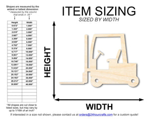 Unfinished Wood Fork Lift Shape | DIY Craft Cutout | up to 46" DIY