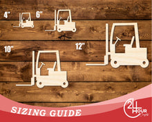 Load image into Gallery viewer, Unfinished Wood Fork Lift Shape | DIY Craft Cutout | up to 46&quot; DIY
