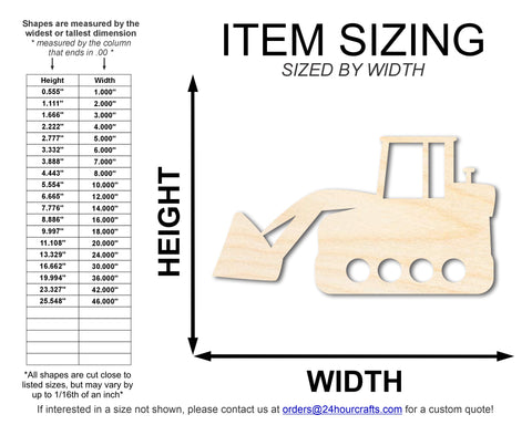 Unfinished Wood Excavator Shape | DIY Craft Cutout | up to 46" DIY