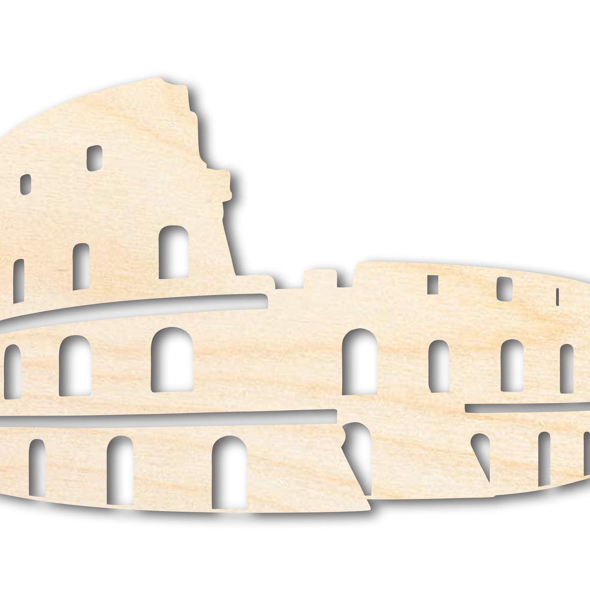Unfinished Wood Colosseum Shape | DIY Craft Cutout | up to 46