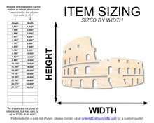 Load image into Gallery viewer, Unfinished Wood Colosseum Shape | DIY Craft Cutout | up to 46&quot; DIY
