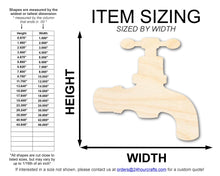 Load image into Gallery viewer, Unfinished Wood Water Faucet Shape | DIY Craft Cutout | up to 46&quot; DIY
