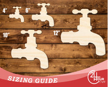 Load image into Gallery viewer, Unfinished Wood Water Faucet Shape | DIY Craft Cutout | up to 46&quot; DIY
