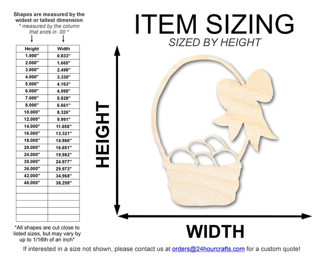 Unfinished Wood Egg Easter Basket Shape | DIY Craft Cutout | up to 46