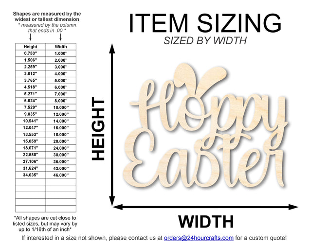 Unfinished Wood Hoppy Easter Shape | DIY Craft Cutout | up to 46