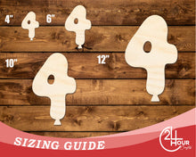 Load image into Gallery viewer, Unfinished Wood Balloon Number 4 Shape | DIY Craft Cutout | up to 46&quot; DIY
