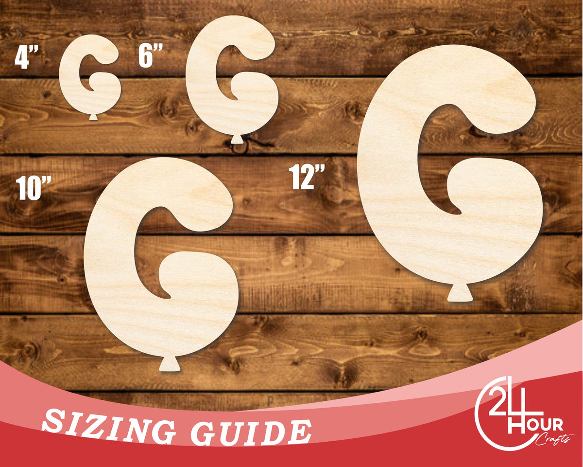 Diy G Unfinished Wood Balloon Letter G Shape | DIY Craft Cutout | up to 46 ...