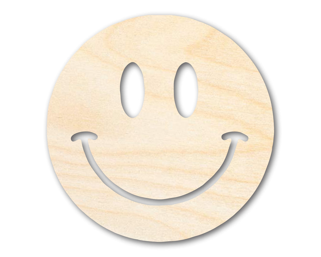 Unfinished Wood Smiley Face Shape | DIY Craft Cutout | up to 46