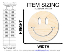 Load image into Gallery viewer, Unfinished Wood Smiley Face Shape | DIY Craft Cutout | up to 46&quot; DIY
