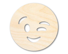 Load image into Gallery viewer, Unfinished Wood Winking Face Shape | DIY Craft Cutout | up to 46&quot; DIY
