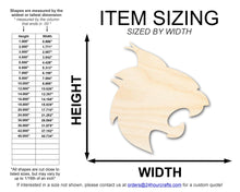 Load image into Gallery viewer, Unfinished Wood Wildcat Mascot Shape | DIY Craft Cutout | up to 46&quot; DIY
