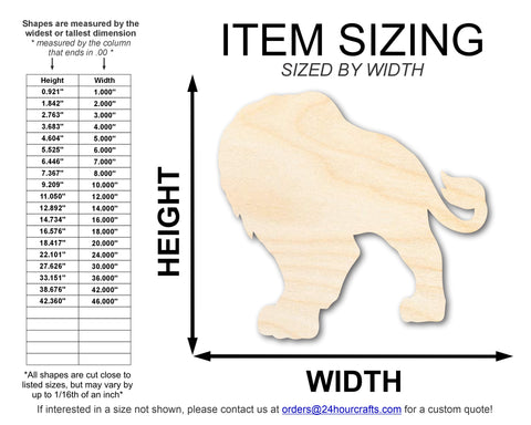 Unfinished Wood Lion Mascot Shape | DIY Craft Cutout | up to 46" DIY