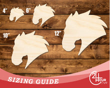 Load image into Gallery viewer, Unfinished Wood Mustang Mascot Shape | DIY Craft Cutout | up to 46&quot; DIY
