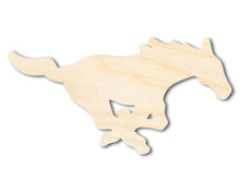 Load image into Gallery viewer, Unfinished Wood Mustang Mascot Shape | DIY Craft Cutout | up to 46&quot; DIY
