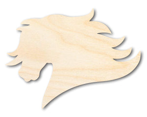 Unfinished Wood Mustang Mascot Shape | DIY Craft Cutout | up to 46" DIY