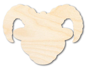 Unfinished Wood Ram Mascot Shape | DIY Craft Cutout | up to 46" DIY