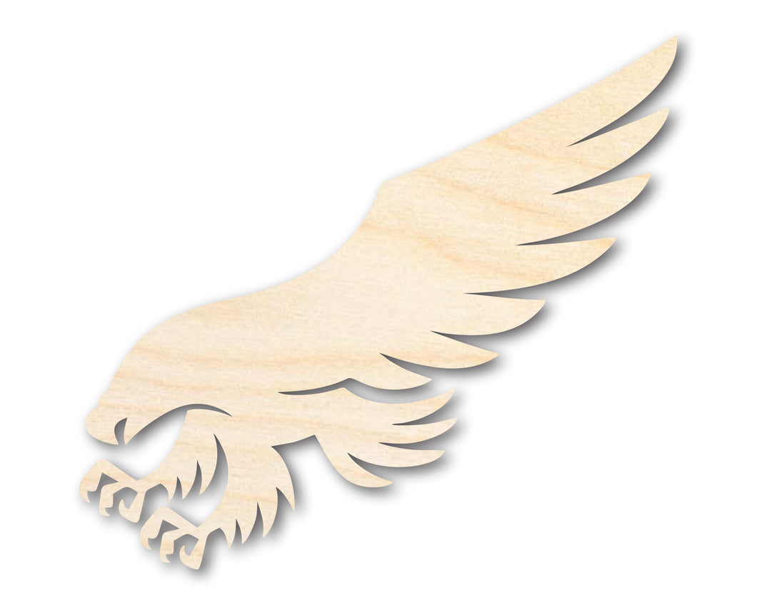 Unfinished Wood Hawk Mascot Shape | DIY Craft Cutout | up to 46