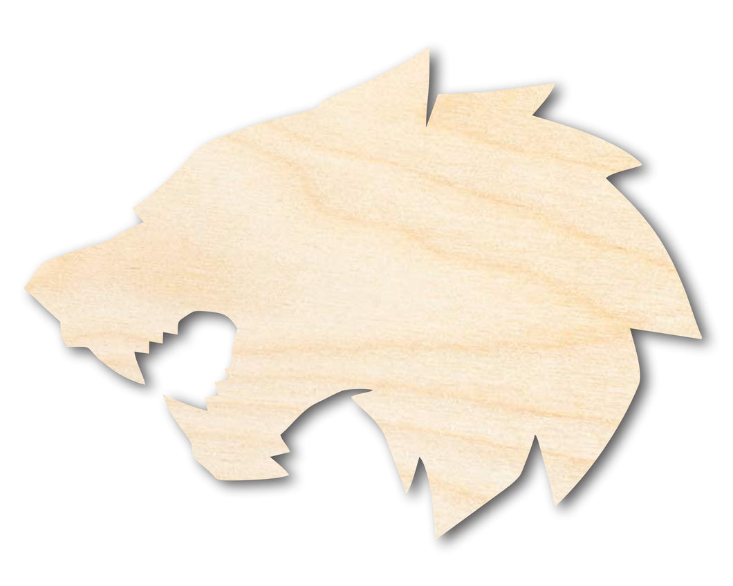 Unfinished Wood Wolf Mascot Shape | DIY Craft Cutout | up to 46