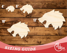 Load image into Gallery viewer, Unfinished Wood Wolf Mascot Shape | DIY Craft Cutout | up to 46&quot; DIY
