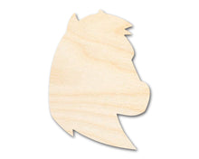 Load image into Gallery viewer, Unfinished Wood Mustang Mascot Shape | DIY Craft Cutout | up to 46&quot; DIY
