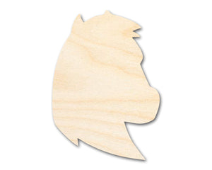 Unfinished Wood Mustang Mascot Shape | DIY Craft Cutout | up to 46" DIY