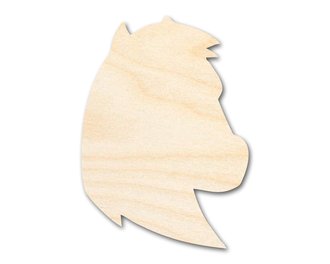 Unfinished Wood Mustang Mascot Shape | DIY Craft Cutout | up to 46