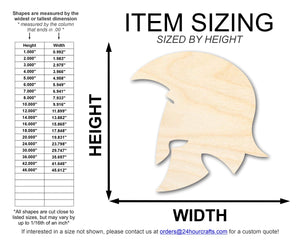 Unfinished Wood Trojan Mascot Shape | DIY Craft Cutout | up to 46" DIY