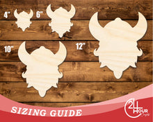 Load image into Gallery viewer, Unfinished Wood Viking Mascot Shape | DIY Craft Cutout | up to 46&quot; DIY
