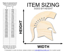 Load image into Gallery viewer, Unfinished Wood Spartan Mascot Shape | DIY Craft Cutout | up to 46&quot; DIY
