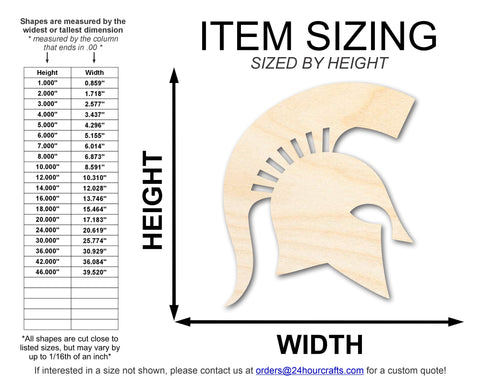 Unfinished Wood Spartan Mascot Shape | DIY Craft Cutout | up to 46" DIY