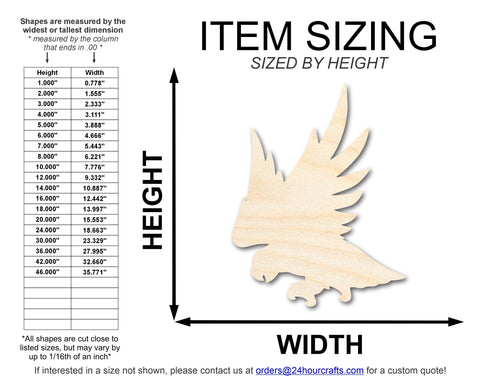 Unfinished Wood Hawk Mascot Shape | DIY Craft Cutout | up to 46" DIY