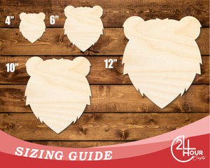 Unfinished Wood Bear Mascot Shape | DIY Craft Cutout | up to 46" DIY