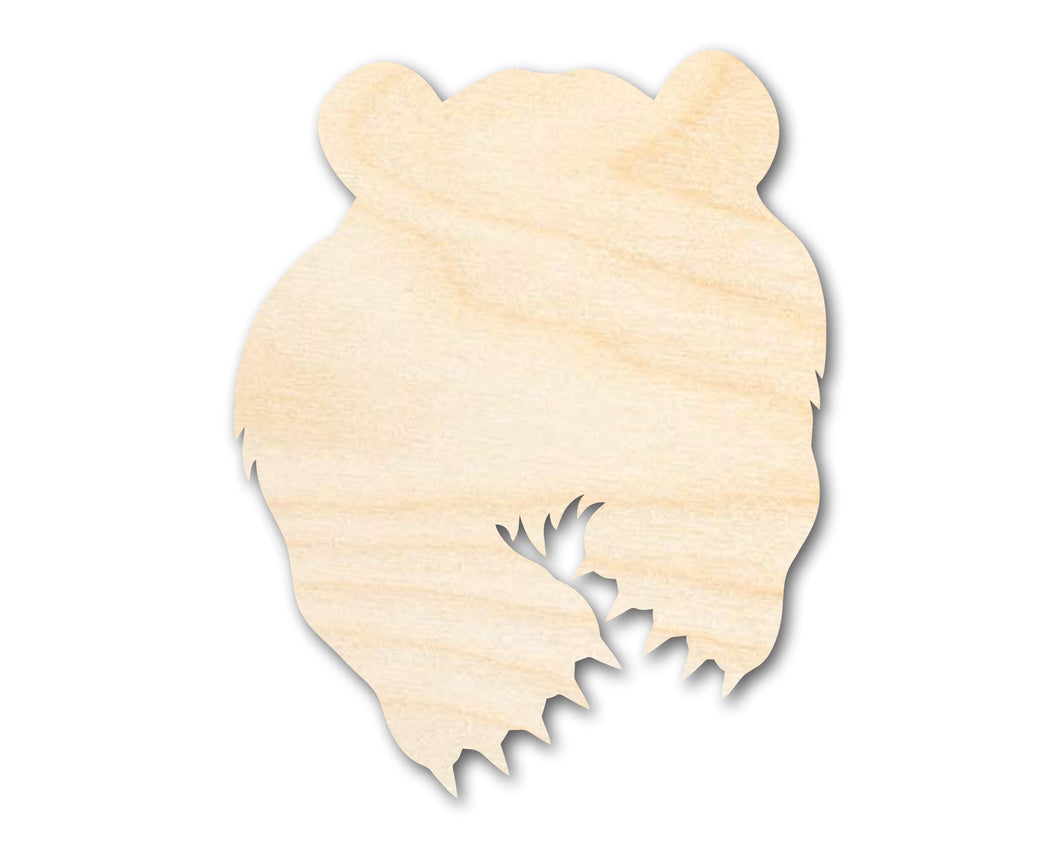 Unfinished Wood Bear Mascot Shape | DIY Craft Cutout | up to 46