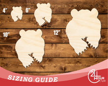 Load image into Gallery viewer, Unfinished Wood Bear Mascot Shape | DIY Craft Cutout | up to 46&quot; DIY
