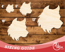 Load image into Gallery viewer, Unfinished Wood Wolf Mascot Shape | DIY Craft Cutout | up to 46&quot; DIY
