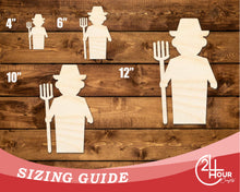 Load image into Gallery viewer, Unfinished Wood Farmer Shape | DIY Craft Cutout | up to 46&quot; DIY
