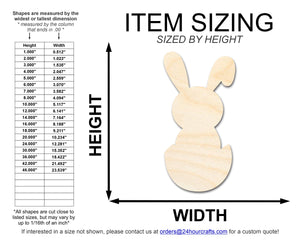 Unfinished Wood Cute Bunny Shape | DIY Craft Cutout | up to 46" DIY