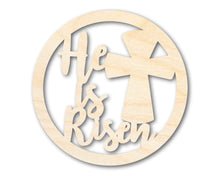 Load image into Gallery viewer, Unfinished Wood He is Risen Shape | DIY Craft Cutout | up to 46&quot; DIY
