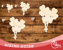 Load image into Gallery viewer, Unfinished Wood Shamrock Balloons Shape | DIY Craft Cutout | up to 46&quot; DIY
