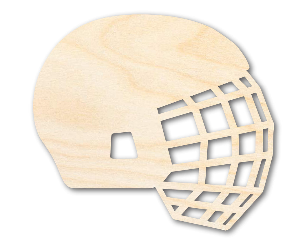 Unfinished Wood Hockey Helmet with Cage Shape | DIY Craft Cutout | up to 46