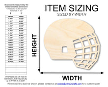 Load image into Gallery viewer, Unfinished Wood Hockey Helmet with Cage Shape | DIY Craft Cutout | up to 46&quot; DIY
