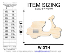 Load image into Gallery viewer, Unfinished Wood Moped Shape | DIY Craft Cutout | up to 46&quot; DIY
