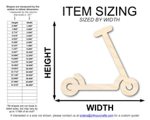 Load image into Gallery viewer, Unfinished Wood Scooter Shape | DIY Craft Cutout | up to 46&quot; DIY
