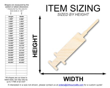 Load image into Gallery viewer, Unfinished Wood Syringe Shape | DIY Craft Cutout | up to 46&quot; DIY
